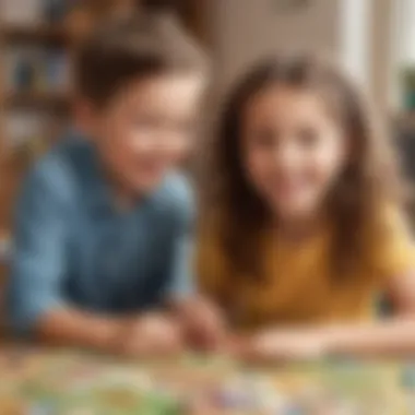 Kids playing and enjoying their personalized board game