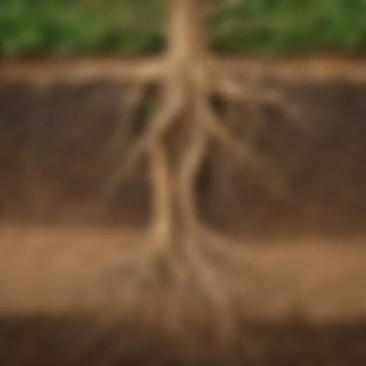 Plant Roots Interacting with Humus