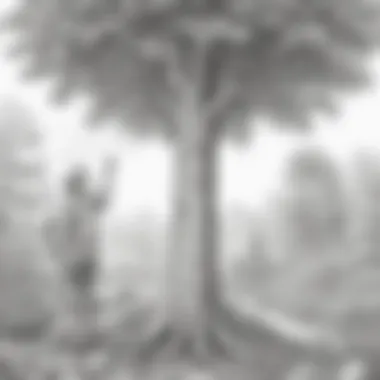 Arboreal Growth Exploration Planting Trees Coloring Page