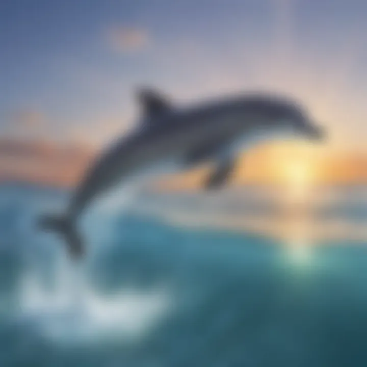 Playful Dolphin Jumping Out of Crystal Clear Ocean Waters