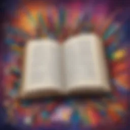 An open book of poetry surrounded by colorful art supplies, symbolizing creativity and expression.