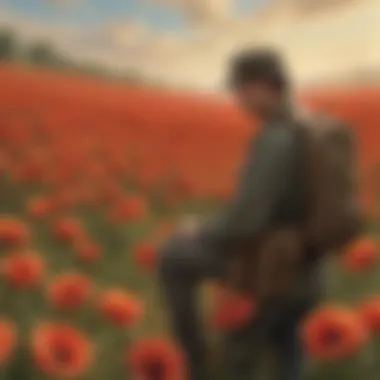 Echoes of Valor: Floral Homage to Veterans A field of poppies blooming in remembrance