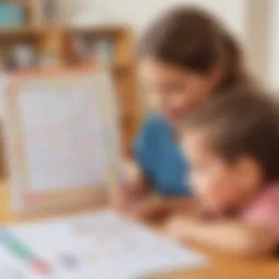 Children actively engaging with a behavior chart