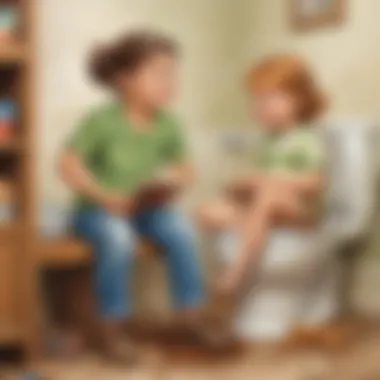 Behavioral Transformation Illustration demonstrating the positive impact of social stories on a child's behavior