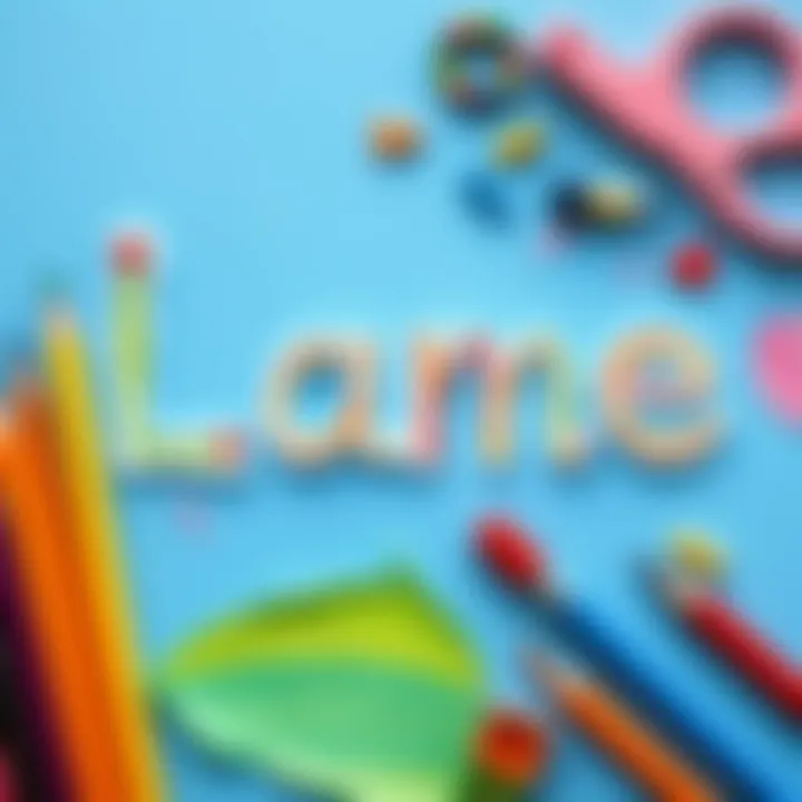 Artistic Expression in Name Writing Creative name writing using art supplies.