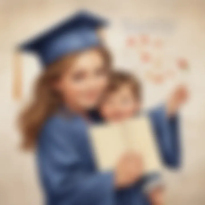 Heartfelt message written inside a graduation card
