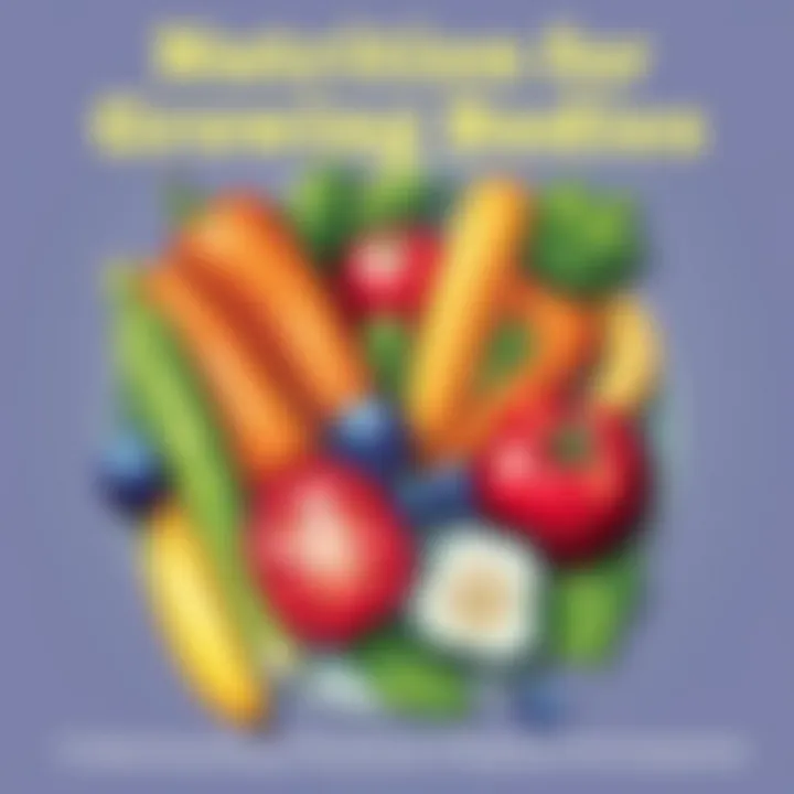 Nutrition for Growing Bodies Healthy meal with fruits and vegetables