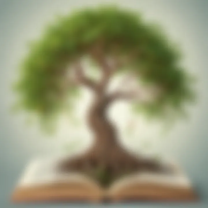 Illustration of a tree with roots symbolizing growth and nurturing in education