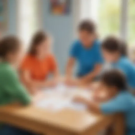 Young students engaged in a group compassion activity