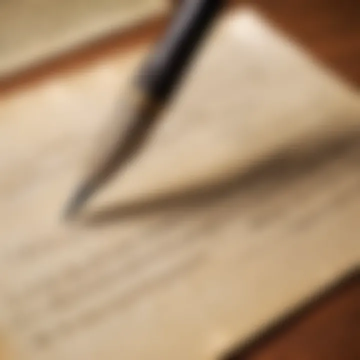 Quill Pen Gracefully Composing Memoirs on Parchment