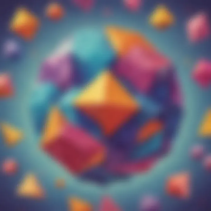Colorful geometric shapes puzzle