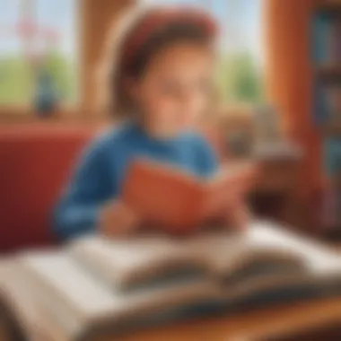 Illustration of a child reading with phonics techniques