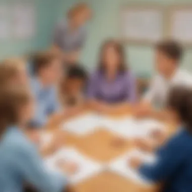 Teacher facilitating a group discussion on clarifying concepts