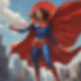 Superhero cape fluttering in the wind