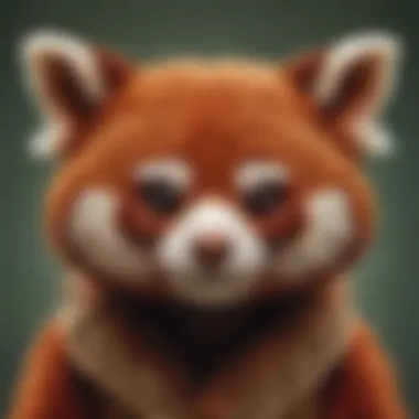 Intricate Detailing of Red Panda Puppet's Face