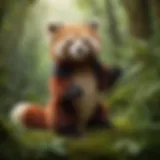 Captivating Red Panda Puppet in Forest Setting