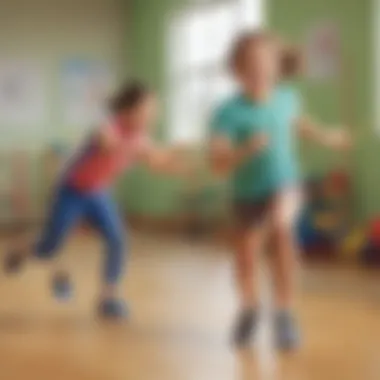 Kids enjoying a relay race with fun props
