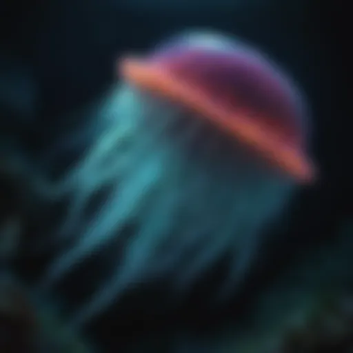A rare deep-sea creature showcasing bioluminescent features