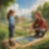 Illustration of children playing a renewable energy game