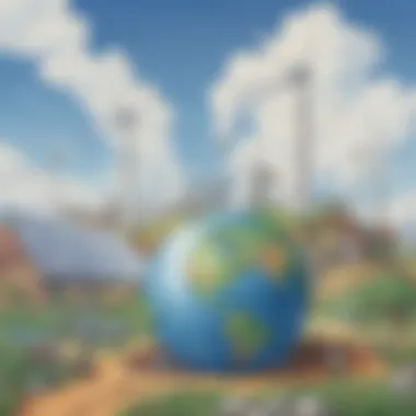 Sustainable Power Creation Renewable Energy Source Drawing