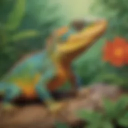 Colorful reptile illustrations for kindergarten learning