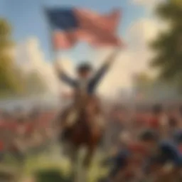 Revolutionary War Flag Fluttering in Victory