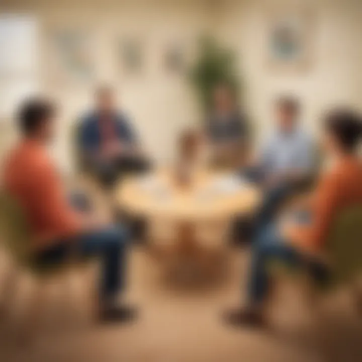 Behavioral therapist facilitating group therapy session