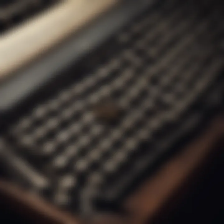 A close-up of a typewriter, symbolizing the writing process