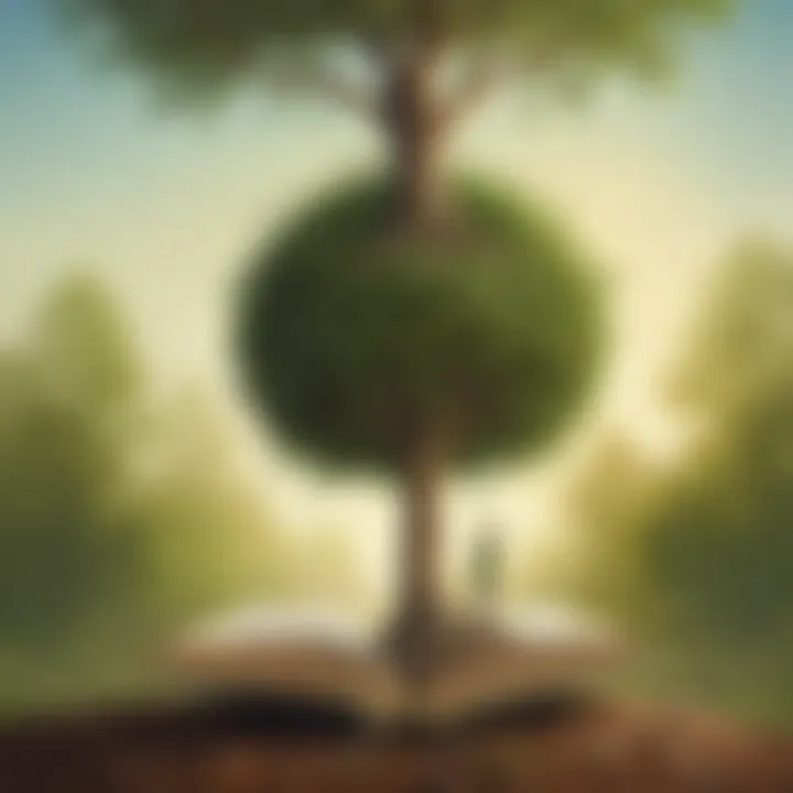 Visual metaphor of a seed sprouting into a tree symbolizing growth and self-awareness