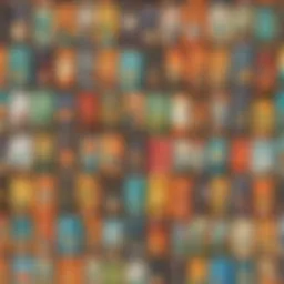 A diverse collection of short story books on a wooden table, showcasing vibrant covers.