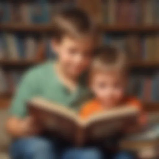 Illustration depicting sibling bonding through reading big brother books