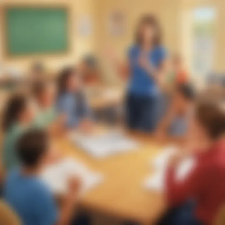 A classroom setting where sign language is being taught