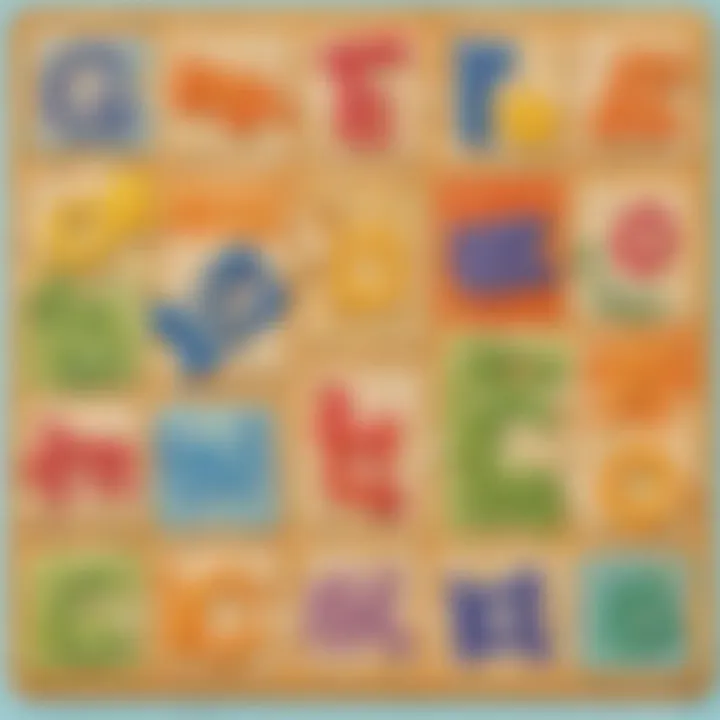 Illustration of a playful sight word puzzle game