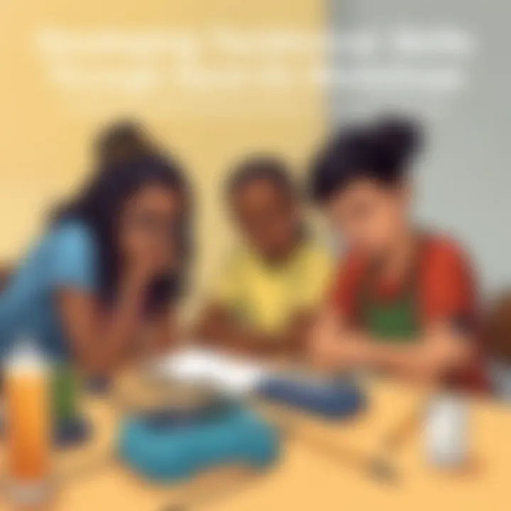 Youth participating in a technical skill workshop