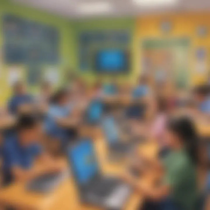 A classroom with technology-enhanced learning tools