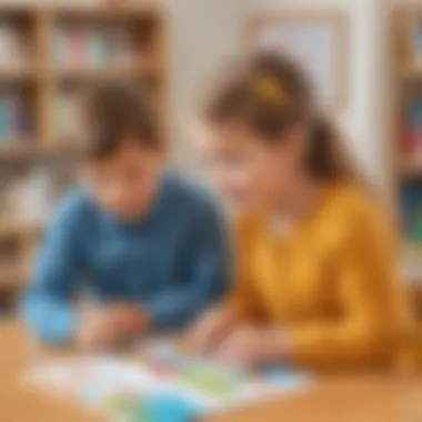 Preschool student interacting with learning materials