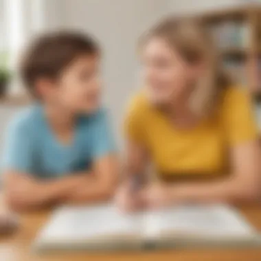 Parent-Child Goal Discussion Parent and preschooler discussing goals