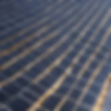 Solar Panels Under Radiant Illumination Illumination from above casting shadows on solar panels