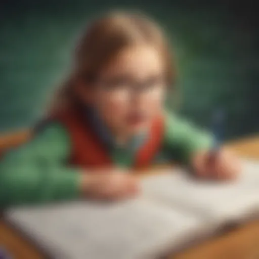 Child solving a math problem with enthusiasm