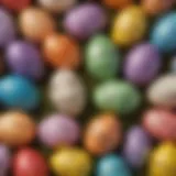 Colorful Easter eggs decorated with musical notes