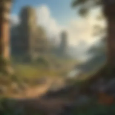 A vast landscape depicting the ruins of a once-thriving ecosystem.