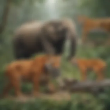 A diverse range of endangered species currently facing the threat of extinction.