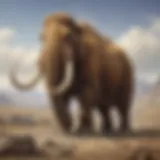 Fossilized remains of a woolly mammoth showcasing its size and structure.