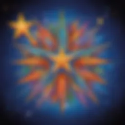 Illustration showing colorful star phonics symbols