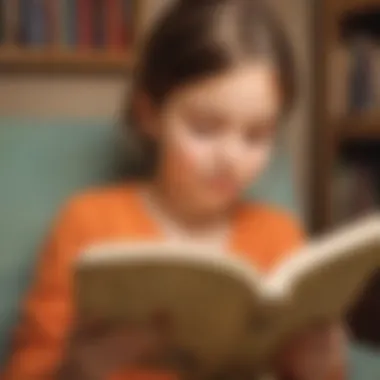 A child reading an engaging, concise storybook.