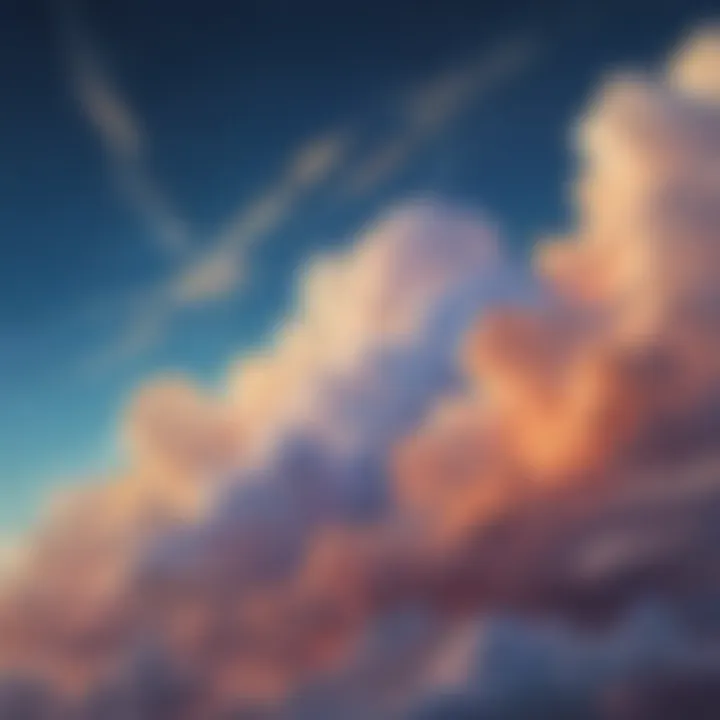 Sublime beauty of cloud sprinkles against a backdrop of celestial hues