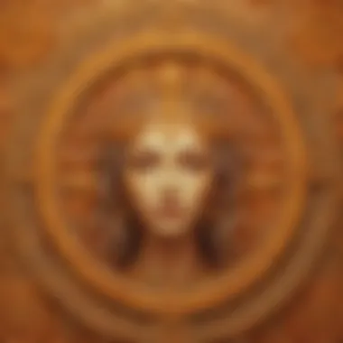 Mystical Symbolism of the Sun Goddess Celestial Sun Goddess Symbol Adorned with Intricate Patterns