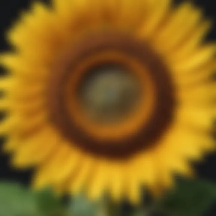 Sunflower anatomy close-up