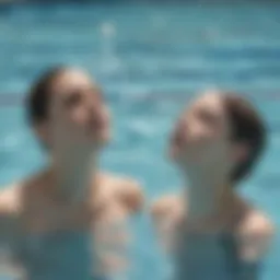 Swimmer with autism practicing breathing exercises in the pool