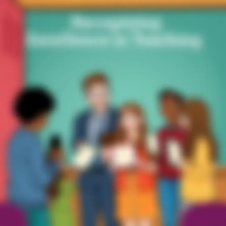 Students presenting awards to their favorite teachers